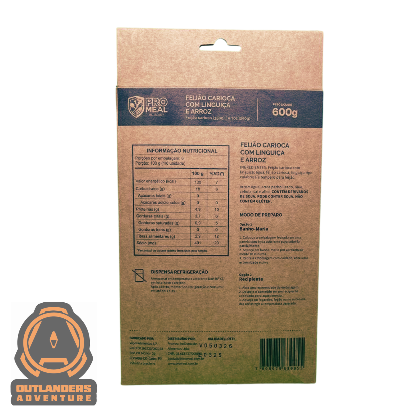 MRE PROMEAL - Feijão com Linguiça e Arroz