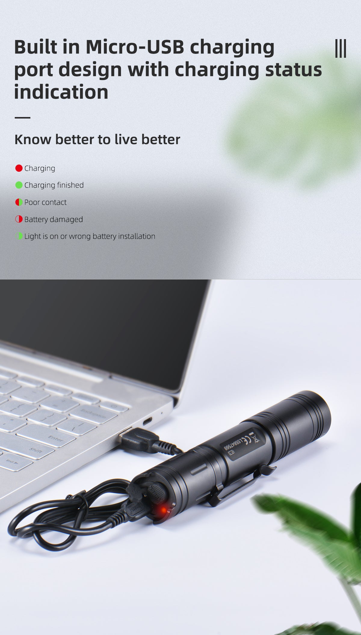 Lanterna Wuben L50 Recarregável 18650 EDC