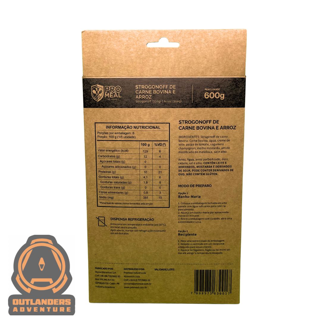 MRE PROMEAL - Estrogonofe de Carne Bovina c/ Arroz