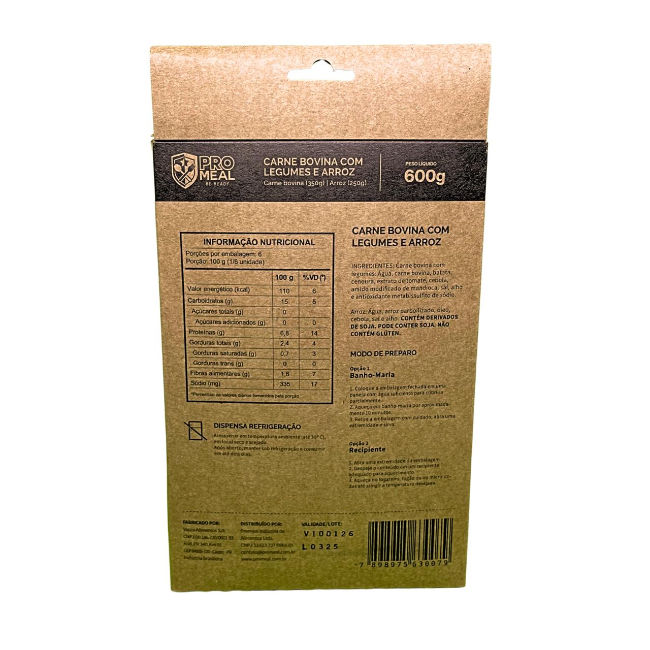 MRE PROMEAL - Carne Bovina com Legumes e Arroz