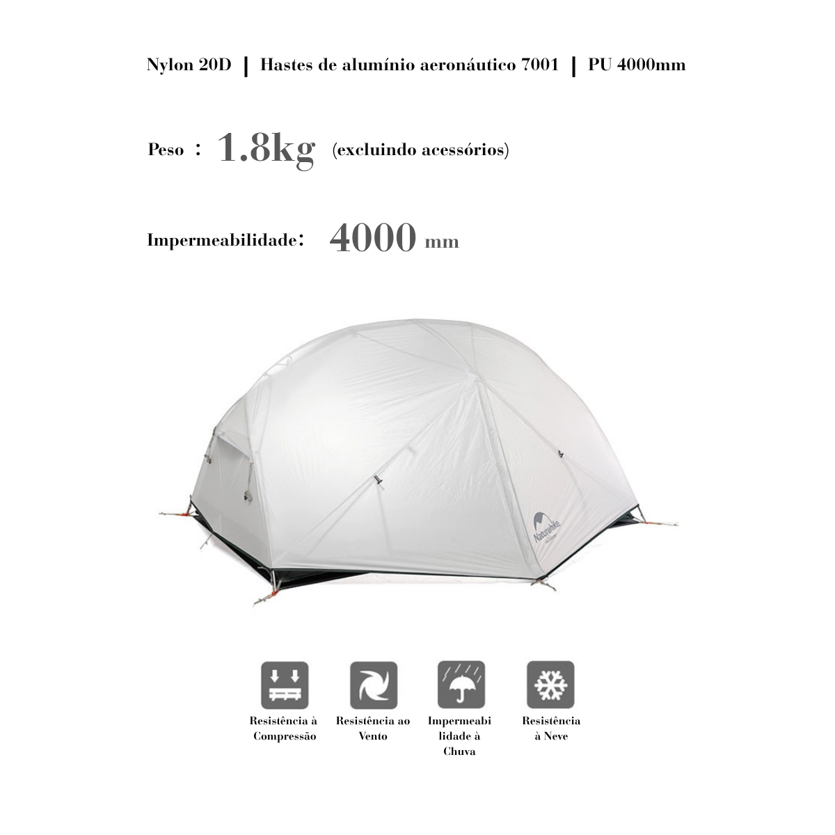 Barraca Naturehike Mongar™ 2-Pessoas Ultralight