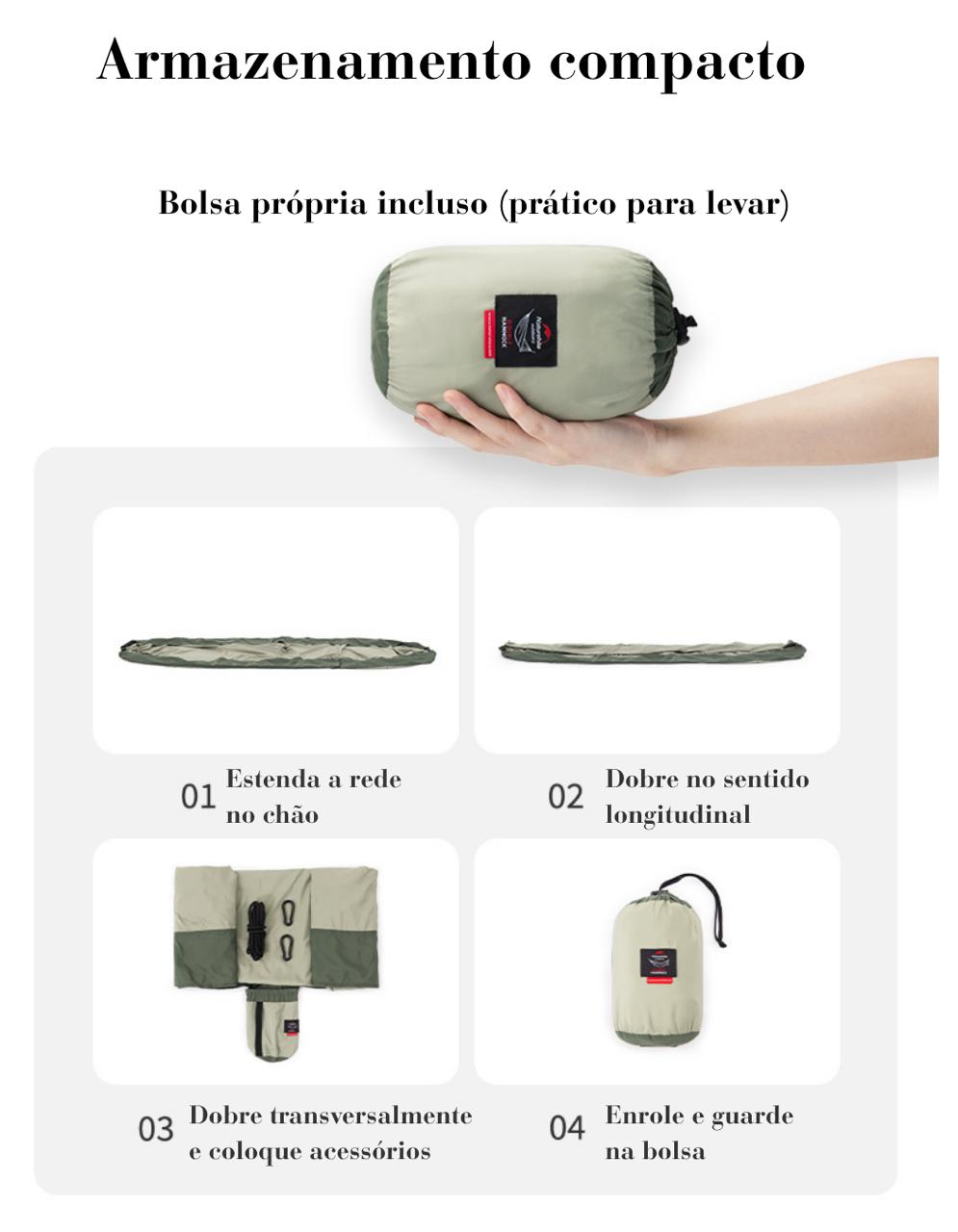 Rede De Descanso Casal Naturehike Hammock Para Camping