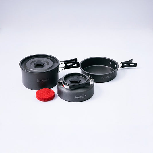 Kit com 3 panelas camping Hawapi
